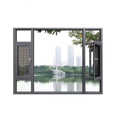 Đen nhôm Casement cửa sổ nhiệt cách nhiệt chống âm thanh tùy chỉnh