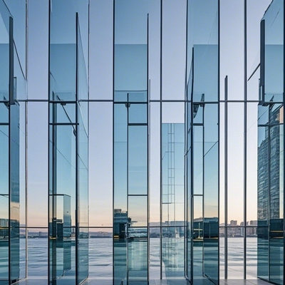 3mm-5mm Aluminium Frame Curtain Wall Bảo vệ âm thanh 30DB-45DB