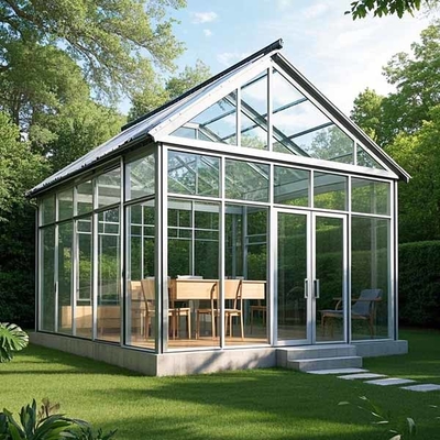10x12 feet phòng nắng bảo vệ tia UV khung nhôm SunRoom Double Pane cách nhiệt